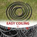 Wiseflow Garden Hose 150FT x 5/8", Heavy Duty Rubber Hose, Water Hose with Five Layered Braiding, Male Female Fittings, 1000PSI Burst, 300PSI Working for Yard, Car Wash, Pets (Black)