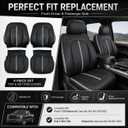 4PCS Front Driver & Passenger Bottom & Tops Seat Cover Replacement Microfiber Leather Black with Gray Compatible with Ford F-150 2015-2020 and F-250 F-350 2017-2022 XL XLT Lariat Super Crew