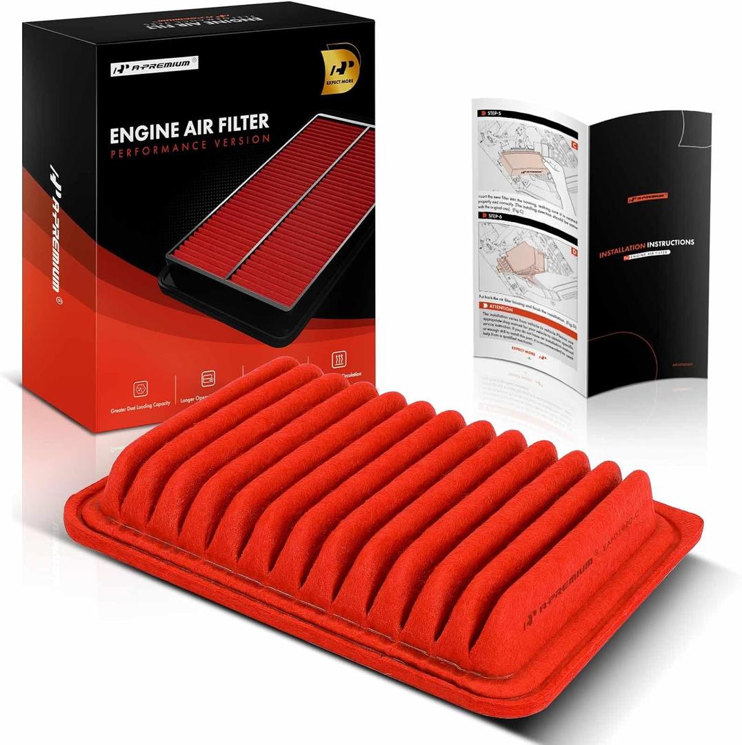 A-Premium High-performance Pre-oiled Engine Air Filter | Compatible with Toyota, Scion & Pontiac - Corolla 09-19, Matrix 09-14, Yaris 06-18, iM 2016, xD 08-14, Vibe 09-10