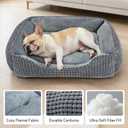 MIXJOY Dog Bed for Large Medium Small Dogs, Rectangle Washable Sleeping Puppy Bed, Soft Calming Cat Beds for Indoor Cats, Orthopedic Pet Sofa Bed, Anti-Slip Bottom with Multiple Size (20'', Grey)