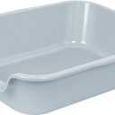 1 Pack of Extra Large Cat Litter Box (ABS Material), Low Entry Senior Litter Pen for Geriatric Kitty Big Cats, Jumbo Pet Safe Litter Boxes Tray for Indoor Pets Potty (Gray, 20" L x 15.5" W)