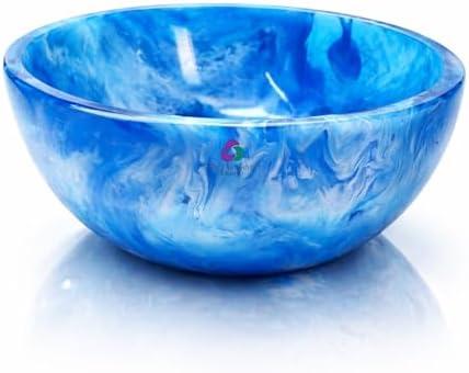 Elegant Handcrafted Resin Bowl – Glossy Amber Finish Decorative & Functional Use | Resin Decorative Bowl Centerpiece Table Decorations, Fruit Basket for Coffee Table Décor, Kitchen Décor (Blue)