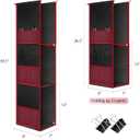 Syeeiex Hanging Locker Organizer, Locker Shelf, Black and Red, 3 Tier
