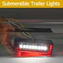 6inch Boat Trailer Lights LED Kit, Submersible Trailer Light Rectangular Stop Turn Tail License Plate Boat Trailer Light kit w/Amber Marker Lights, 25ft Wiring Harness