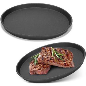 Maxdot 2 Pcs Small Cast Iron Griddle Pan 7.5 Inch Round Cast Iron Pizza Pan for Mother's Day Camping Skillets Casts Irons Grill Pans for Summer BBQ, Baking, Grilling, in The Oven, on The Stove