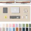 YSAGi Leather Desk Protector, Office Mat, Large Mouse Mat, Non-Slip PU Leather Blotter, Laptop Pad, Waterproof Writing Pad for Office and Home (Eggshell, 47.2" x 23.6")