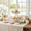 8 Pcs Cake Stands Set Metal Dessert Table Display Tiered Cupcake Holder Candy Donut Fruit Plate Cake Serving Tray with Handle Treats Serving Tower for Wedding Birthday Party Decorations (White)
