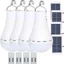 Solar Chicken Coop Light with Timer, 350LM 4 Modes Automatic Timer 2/4/6/8 Hours, USB Rechargeable, Waterproof Camping Tent Hiking Hurricane Outdoor Indoor Emergency LED Light (4)