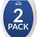 Bemis 1500EC Durable Wood Toilet Seat with Easy Clean Hinges, Made in USA, Elongated, White, 2-Pack