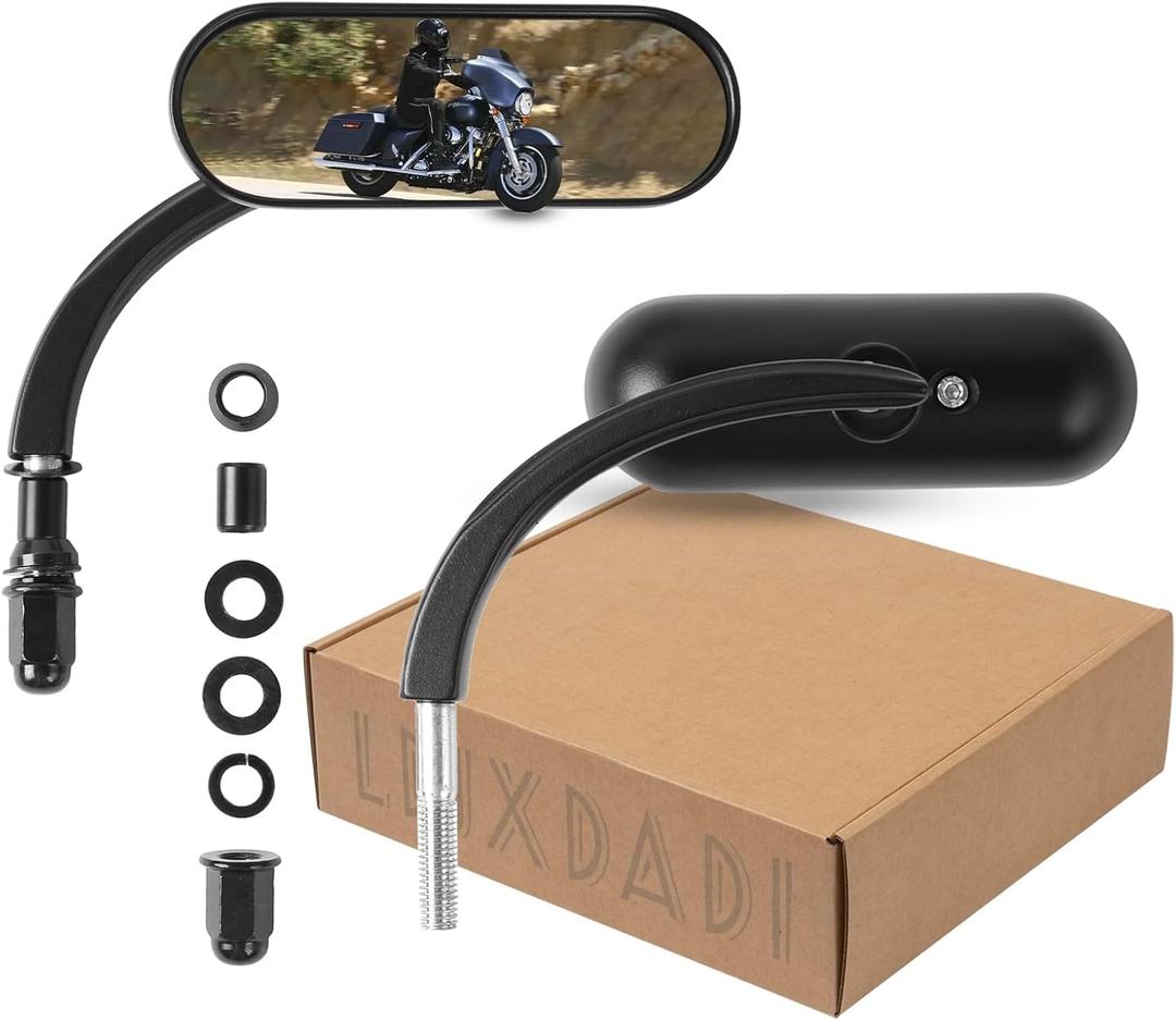 Black Sportster Mirrors Compatible with Street Glide Electra Glide Softail Dyna 1982-2019 2020 2021 2022 2023