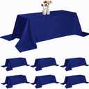 6 Pack Rectangle Tablecloth 90 x 132 Inches Royal Blue Table Cloth Stain and Wrinkle Resistant Washable Polyester Fabric Table Cover for Party, Wedding and Banquet Decoration