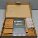 Bamboo Cutting Board, Non Slip Wood Cutting Boards for Kitchen 3 Packs Holder and Over Sink Nice Solid Thick Durable Cutting Boards for Kitchen Large Small Vegetables Fruits Kitchen Gifts (Carbonized) (Brown)