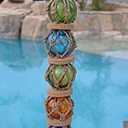 Moby Dick Specialties St/5 Japanese Glass Fishing Buoys 5 Assorted Colors Roped Together