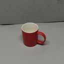 Smilatte 11 oz Porcelain Coffee Mug, Classic Ceramic Cup with Hanlde for Latte Cappuccino Tea, Red