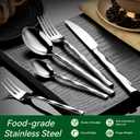 20 Piece Silverware Set, Stainless Steel Flatware Sets for 4, Mirror Polished Modern Design Cutlery Utensil Sets Include Dinner Knives Spoons and Forks for Home, Restaurant (Silvery-Diamond)