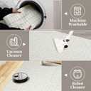 GlowSol Runner Rug 2x6 Hallway Bathroom Rugs Machine Washable Rugs Plaid Rug Low Pile Farmhouse Small Rug Non Slip Kitchen Mat Entryway Ruggable Rug for Living Room Bedroom Laundry 2'x6' Light Grey