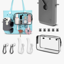 6 Packs,Accessories for Medium XL Bogg Bag,Includes Silicone Phone Holder,PVC Insert Bag,Hooks,and Keychain.Accessories Can Be Installed Inside or Outside (Gray)