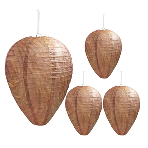 4 Pack Wasp Nest Decoy Hanging Wasp Nest Stay Away from Wasps Hornets Yellow Jackets