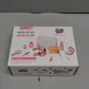 Lonico Wooden Makeup Toy Set for Girls Pretend Play Makeup Kit for Toddlers 3-5 with Eyeshadow/ Mascara/ Perfume/ Blush/ Mirror/ Bag, Birthday Gifts for Girls Toys Kids Aged 3 4 5 6 7 8