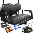 Rosefray Golf Cart Seat Covers for Club Car & EZGO & Yamaha Replace Back/Front seat Cover/Rear Seat Cushions (Black)
