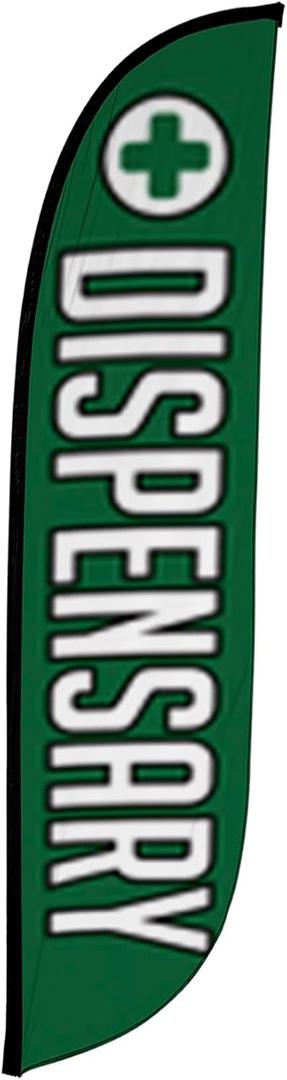 LookOurWay Feather Flag Banner - 12 Feet Tall Advertising Flags for Outside Business and Events Promotion - Swooper Flag Only - Smoke Shop Theme - Dispensary (10M1200244)