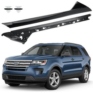 Windshield A-Pillar Molding Trim Kit Compatible with Ford Explorer 2011-2019,Front Outer & Inner Left Driver Side,BB5Z-7803137-AA BB5Z-7803137-AB 926-450 BB5Z-7803145-AA,  Glossy Black, Outer & Inner(Left)