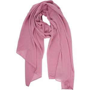 YOUR SMILE for Women Lightweight Breathable Solid Color Soft Chiffon Long Fashion Scarves Sun-proof Shawls Wrap (Pink)