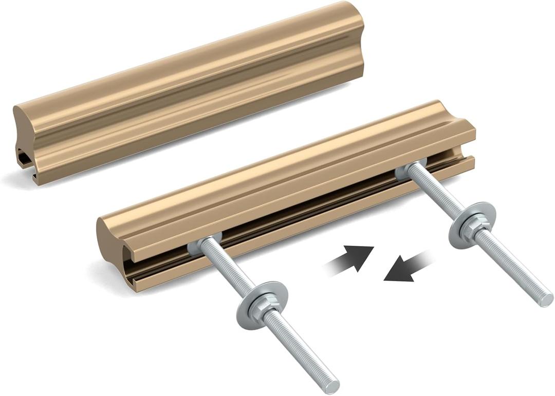 Peaha 10 Pack Adjustable Cabinet Drawer Pulls Overall Length 102mm(4inch) Champagne Bronze Drawer Handles Dresser Hardware for Cupboard