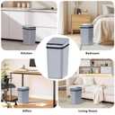 3 x jinligogo 3Pack Bathroom Small Trash Can with Lid, 2.6 Gallon Touchless Automatic Garbage Can Slim Waterproof Motion Sensor Smart Trash Bin for Bedroom, Office, Living Room White/Black/Grey