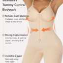 SHAPERX Women's Shapewear Bodysuit Tummy Control Seamless Zip-Up Body Shaper Waist Defining Silhouette (Beige, XXXL)