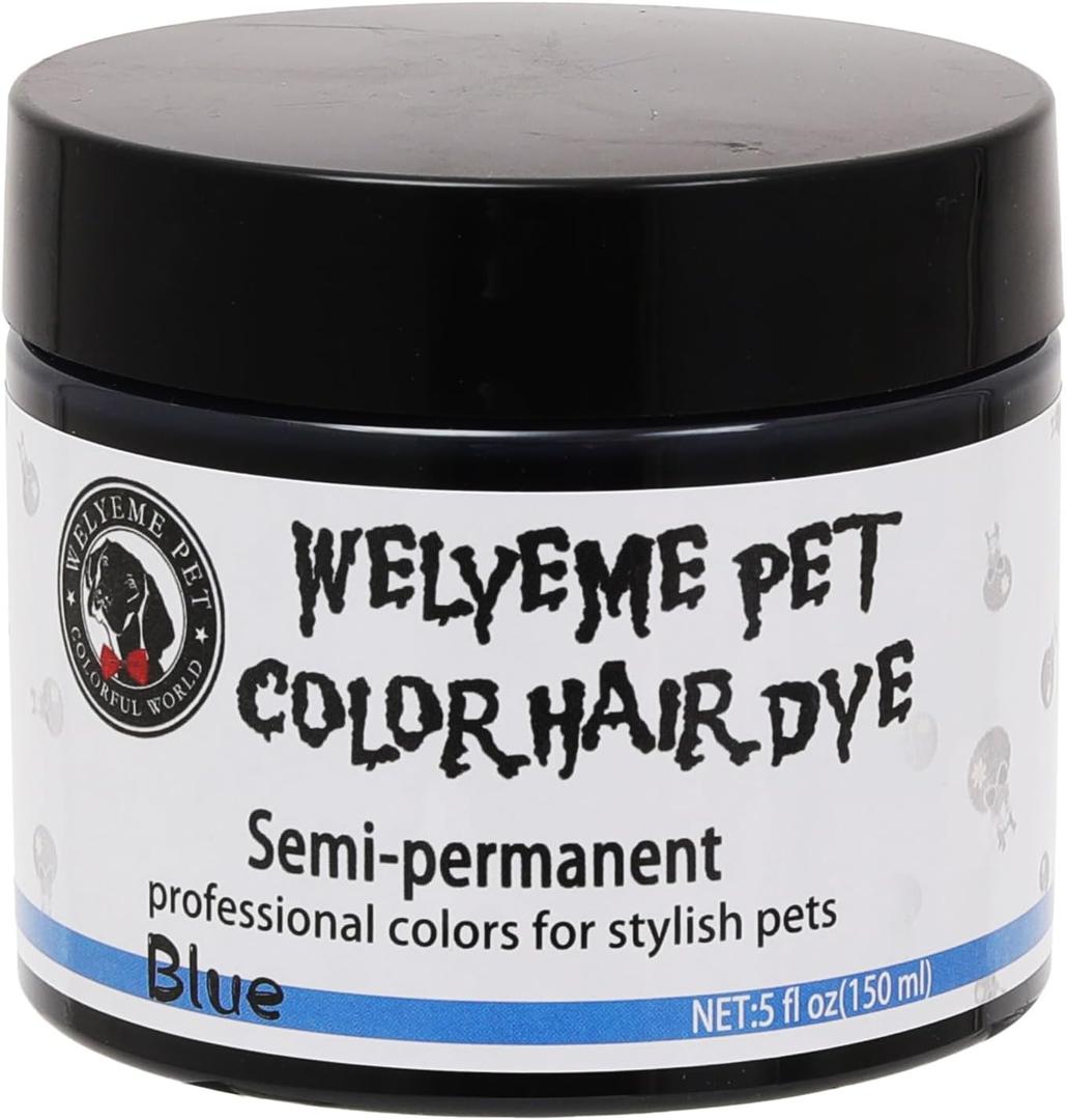 Semi-Permanent Dog Hair Dye, Food-Grade Pigment Dog Dye, Pet Hair Dye Used by Grooming Salons, Cats and All Pets Can be Bathed (Blue)