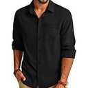PJ PAUL JONES Mens Shirt Casual Long Sleeve Button Down Shirts with Pocket L