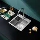 15 inch Drop in Bar Sink, Small Topmount Kitchen Sink Single Bowl, Handmade T-304 Stainless Steel Overmount Kitchen Bar Sink with Basket Strainer