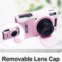 Easy Hood Case for Canon PowerShot IXY 650/ELPH 360 Camera, Soft Silicone Camera Cover with Removable Lens Cap, Slim Fit Anti-Scratch Carrying Protective Case Camera Body Skin Sleeve(Pink)