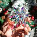 2025 Annual Christmas Ornaments Crystal Snowflake Star - Christmas Tree Ornaments Pendant Sun Catcher Home Hanging Decor (2025 Colored Crystal 3 Layers)