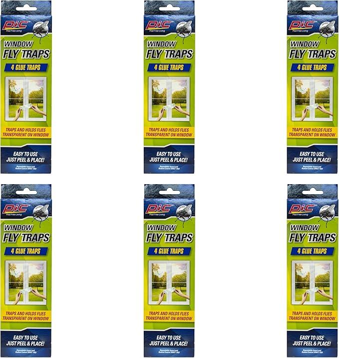 PIC Window Fly Trap, 4 Count Box, 6 Pack - 24 Traps Total