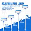 joyhalo Pool Skimmer Net with Pole, 2.5FT-10FT Adjustable Aluminum Pole & Fine Mesh Pool Net,Larger Capacity Skimmer Leaf nets for Cleaning Leaves, Debris