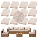 SUKAIKEQA 12PCS Patio Cushion Covers, Patio Furniture Couch Seat Slipcovers, Washable Furniture Protector, Replacement for Sofa Sectional Chair