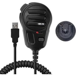 USB-A Microphone, Mic PTT and Two Programmable Key for American Truck Simulator, PC, Laptop, PC Game w/Microphone Holder and Programming Software (No Speaker Version)