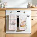 Amandir Easter Bunny Kitchen Towels, Pink Rabbit Ears Eggs Floral Leaves Dish Towels Set of 4, 18x26 Inch Buffalo Plaid Hello Spring Happy Easter Home Tea Bathroom Seasonal Decorations Hand Towels