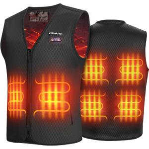 KEMIMOTO Heated Vest for Men, Electric Warming Vest for Hunting & Winter Sports (Battery Not Included) (Large, Black)