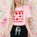Teacher Shirts for Women-Hello Kindergarten Teacher Short Sleeves Teaching Life Shirt Rainbow Heart Tee Tops (Pink, XL)