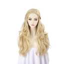 Long Blonde Costume Wig Wavy Synthetic Hair Women Roleplay Halloween Party