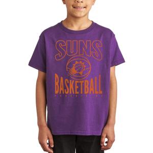 Junk Food NBA Team Basketball - Officially Licensed Kids Short Sleeve Fan T-Shirt for Boys & Girls (X-Large, Purple)
