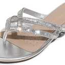 DREAM PAIRS Women's Fashion Rhinestones Design Slides Sandals Dress Daily Flat Sandals for Summer