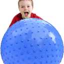 Large Sensory Massage Ball for Kids, 33.5" 85CM 3.1lbs Macaron Blue Bouncy Exercise Balls for Toddlers, Big Inflatable Toys with Tactile Spikes, Outdoor Giant Yoga Balls, Large Beach Ball