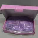 Lativ Purple Wig With Bangs Short Wavy Curly Bob Wigs for Women Colorful Wigs Shoulder Length 14 Inches Synthetic Fiber Hair for Halloween Costumes Cosplay