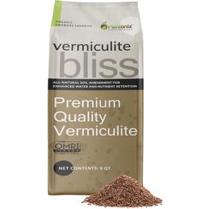 Vermiculite Bliss (8 Qts) - Organic Vermiculite for Gardening - 100% Natural Soil Amendment - Coarse Vermiculite for Plants, Potting Soil, & Seed Starting - Mixes with Garden Soil & Perlite for Plants
