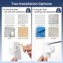 ENJOYBASICS No Drill Curtain Rods for Window 48 to 84 Inches, 5/8 Inch Diameter Renter Friendly Drapery Rod with Adhesive Brackets without Drilling, Adjustable from 27 to 90 Inches, White