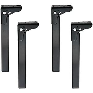 Geesatis Furniture Legs, Folding Metal Table Legs, Adjustable Replacement Desk Legs for Sofa Office Table Loveseat Dresser, with Mounting Screws, 4 Pack Black 10 inch